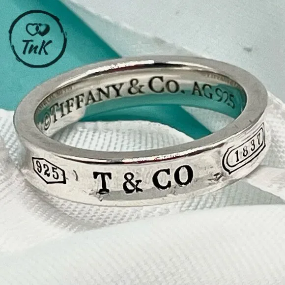 Tiffany & Co 1837 Ring - Narrow - Sz 5 - 925 Silver - Picture 6 of 16
